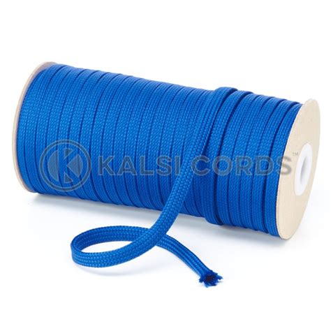 8mm Flat Royal Blue Polyester Tubular Braid Kalsi Cords Uk