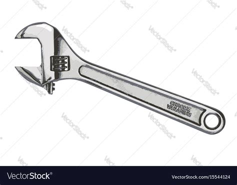 Adjustable Wrench Royalty Free Vector Image Vectorstock