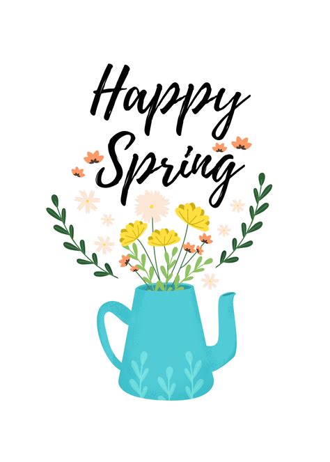 Happy Spring Greeting Card Printable Happy Spring Greeting Card