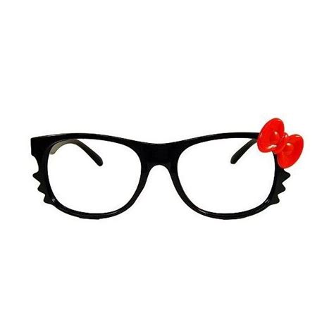hello kitty eyeglass all black frame with red bow no lens 6 62 aud liked on polyvore