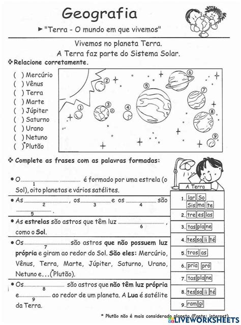 Sistema Solar Online Exercise For 4º Ano Interactive Activities