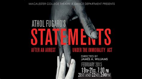 Macalester Theatre And Dance Department Presents Statements After An Arrest Under The