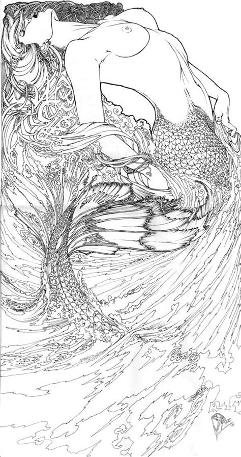 Beautiful mermaid coloring page to color, print or download. 17 Best images about Coloring pages to print - Mermaids on ...