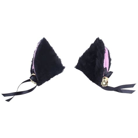 Lint Cosplay Cat Ear With Hair Clip For Halloween Costumes Black And