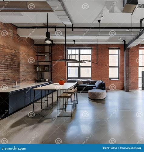 13 a Sleek, Industrial-style Loft with Exposed Brick, Concrete Floors