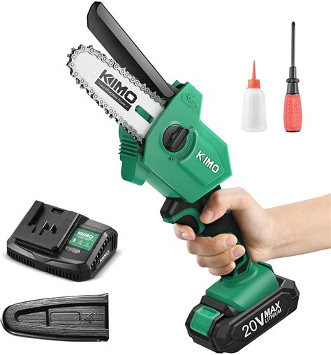 Kimo 4 Inch Battery Powered Cordless Chain Saw With 20v 20ah