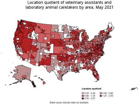 Map Of Location Quotient Of Veterinary Assistants And Laboratory Animal