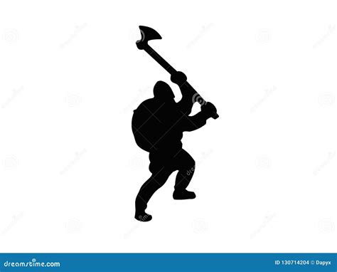 Viking Warrior Silhouette Stock Illustration 130714204