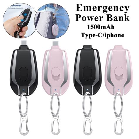 1500mah Mini Power Emergency Pod Keychain Charger With Type C Ultra