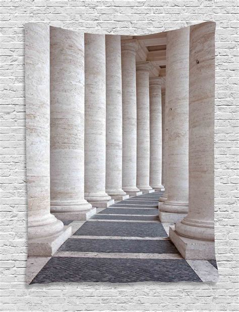 Pillar Tapestry Ancient Theme Roman Columns Stone Pillars Old
