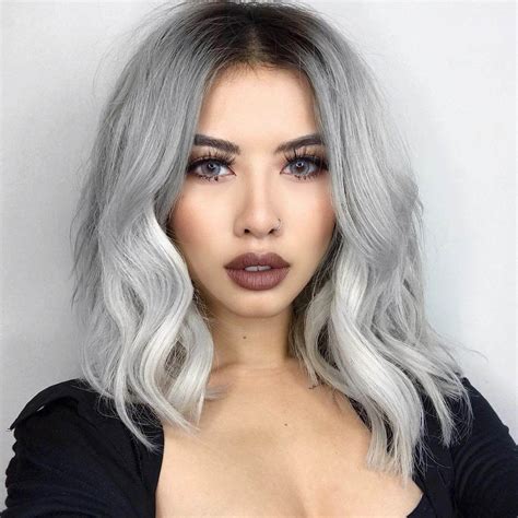 Using a luxuriously dark color palette, this blunt lob will have you 3pearly white silver hair dye. 28 Inspiring Silver Hair Color ideas - Page 24 of 28 ...