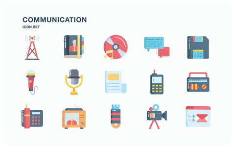 Communication And Technology Icon Set 10398025 Vector Art At Vecteezy