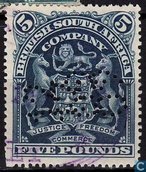 1898 Coat Of Arms 5 Pound 5 Pound Stamp British South Africa