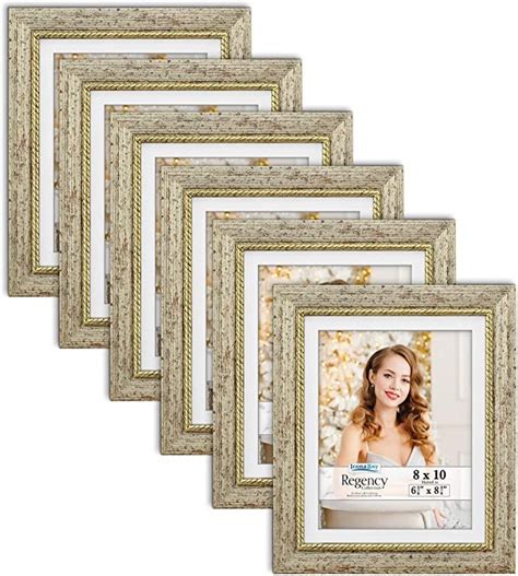 Icona Bay 8x10 Picture Frames With Removable Mat Silver 6 Pack
