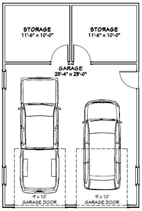 24x36 2 Car Garage 864 Sq Ft Pdf Floor Plan Instant Etsy Garage