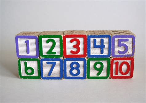 Vintage Colourful Number Wooden Blocks By Littleredmercantile