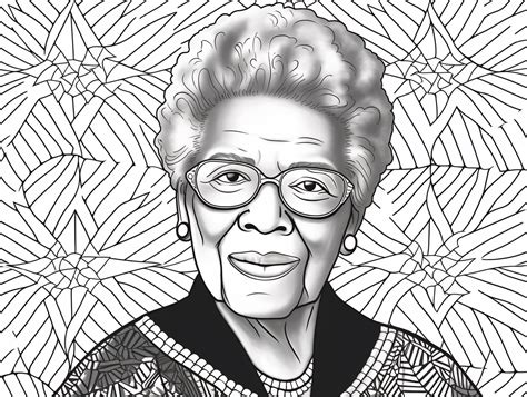 Maya Angelou Author And Poet Coloring Coloring Page