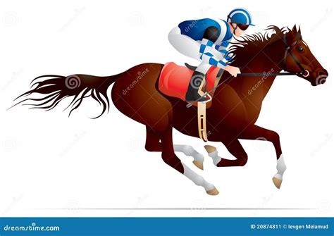 Derby Equestrian Sport Horse And Rider 3 Stock Vector Illustration