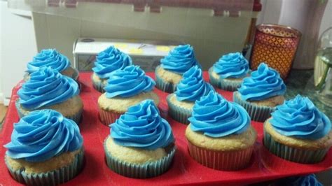 Blue Buttercream Frosting Mini Cupcakes Butter Cream Desserts