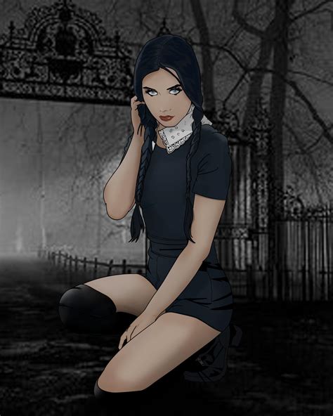 daniella claire as wednesday addams by craigwoodham on deviantart