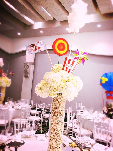 Popcorn Centerpiece For Carnival Theme Party By Dezign Shop Party