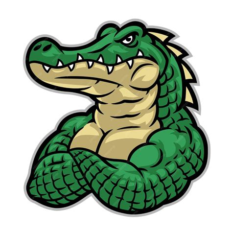Premium Vector Crocodile Mascot With Huge Muscle Body