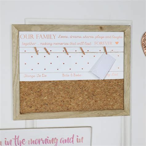 Of a notice board, notice board on wall using tharmocol, how to make board in front of study table, study board, making a board for study, study notes, how to make a board on wall. Wall Mounted 'Our Family' Memo Notice Board - Melody Maison®