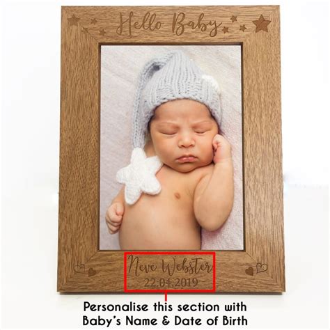 Personalised New Baby Photo Frame T Engraved Newborn Etsy