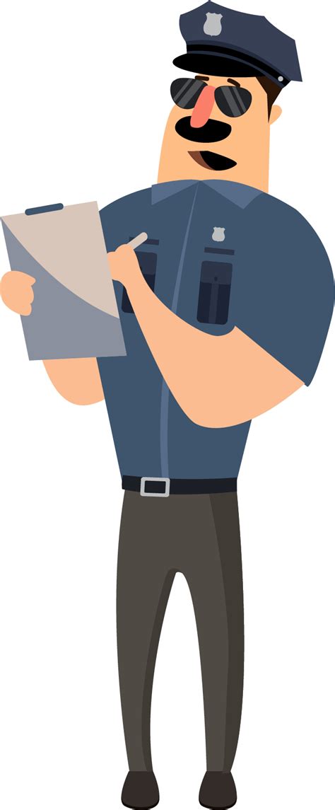 Police Officer Cartoon A Recording Officer Png Download 7251752