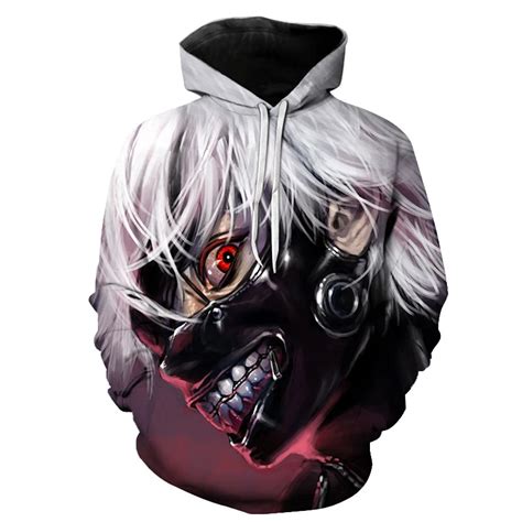 Hot Sale Free Shipping Classic Anime Tokyo Ghoul 3d Hoodies Ken Kaneki