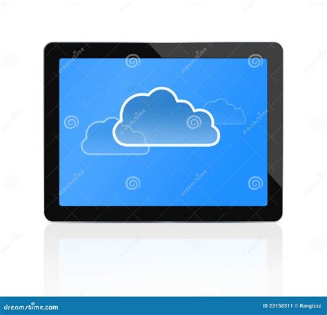 Cloud Computing At Digital Tablet Stock Illustration Illustration Of
