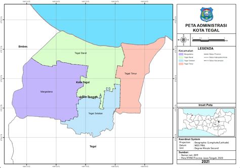 Peta Administrasi Kota Tegal Provinsi Jawa Tengah Neededthing My XXX