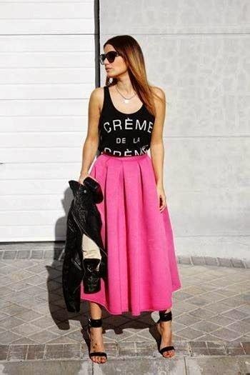 How To Chic Pink Midi Skirt