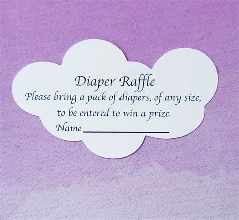 Cloud Diaper Raffle Ticket for a Baby Shower | Diaper raffle tickets, Diaper raffle, Raffle tickets