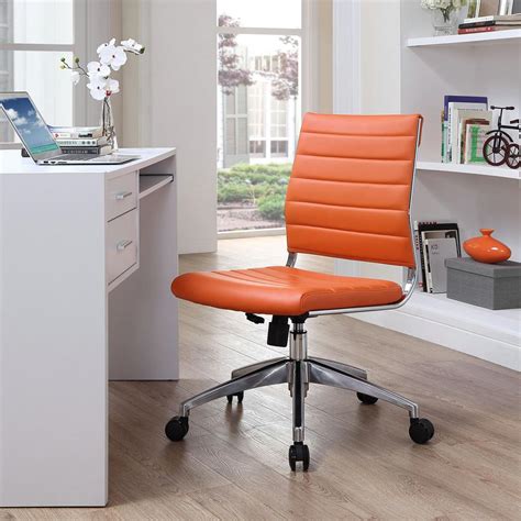 Compare the top offers on writing desks, stools, ergonomic chairs & more. MODWAY Jive Armless Mid Back Office Chair in Orange-EEI-1525-ORA - The Home Depot