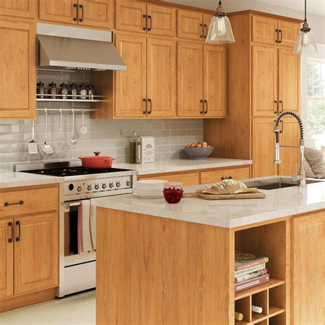 Sink base cabinet has 2 wood drawer boxes that offer a wide variety of storage possibilities. Hampton Bay Madison Assembled 30x12x12 in. Wall Bridge Cabinet in Warm Oak-W3012-MMO - The Home ...