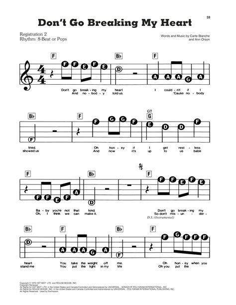 Don't Go Breaking My Heart Sheet Music | Elton John | E-Z Play Today