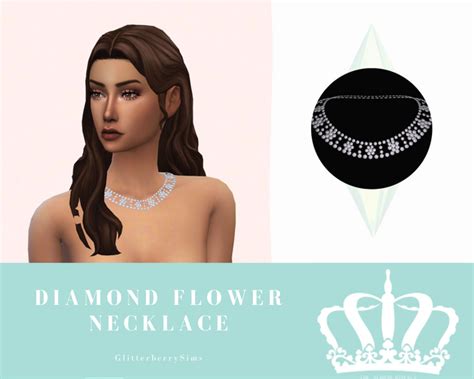 Request Diamond Flower Necklace Glitterberry Sims On Patreon In 2021