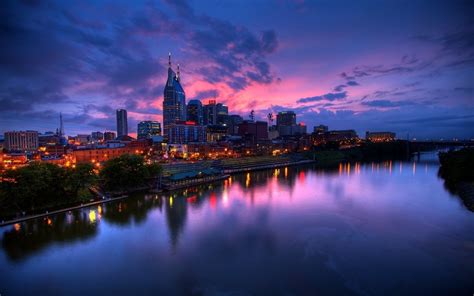 Skyline Photography Of City During Night Hd Wallpaper Wallpaper Flare