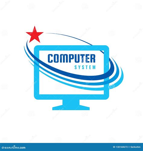 Computer System Concept Business Logo Template Vector Illustration