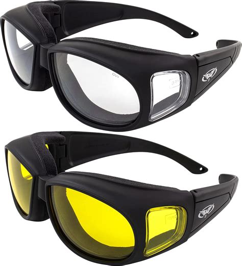 Global Vision 2 Pairs Outfitter Anti Fog Safety Fit Over Glasses Motorcycle Riding