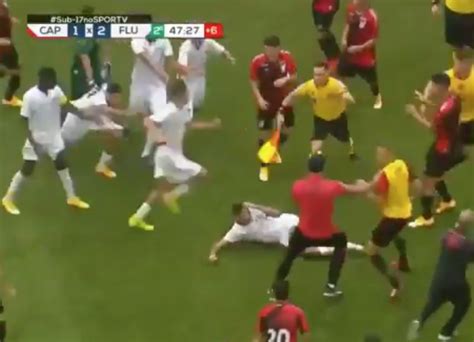 Footballer Kung Fu Kicks Opponent In Face As Youth Football Match
