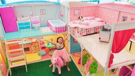 Diy Pink Giant Dollhouse Barbie Doll House Doll House Twin Dolls