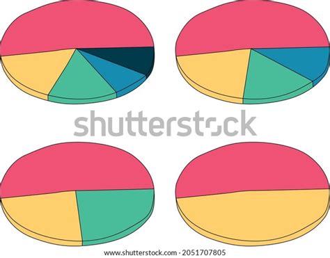 Pie Chart Cartoon Style Vector Diagrams Stock Vector Royalty Free