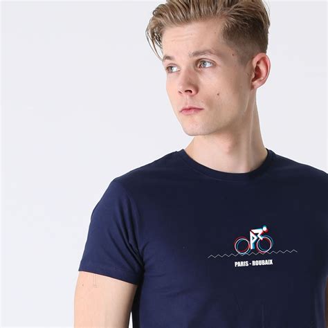 Tlab Paris Roubaix Navy Mens Bike Race T Shirt Christmas T For