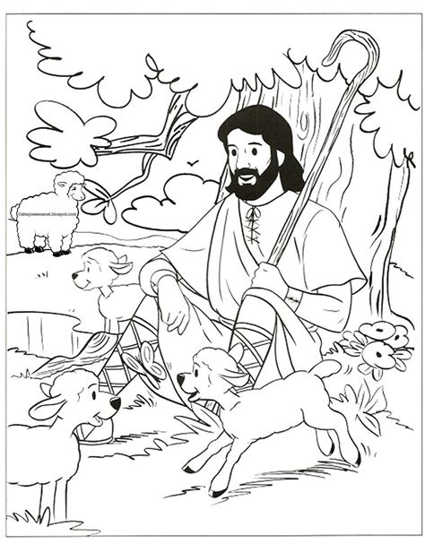 The Good Shepherd - Coloring Page - SundaySchoolist