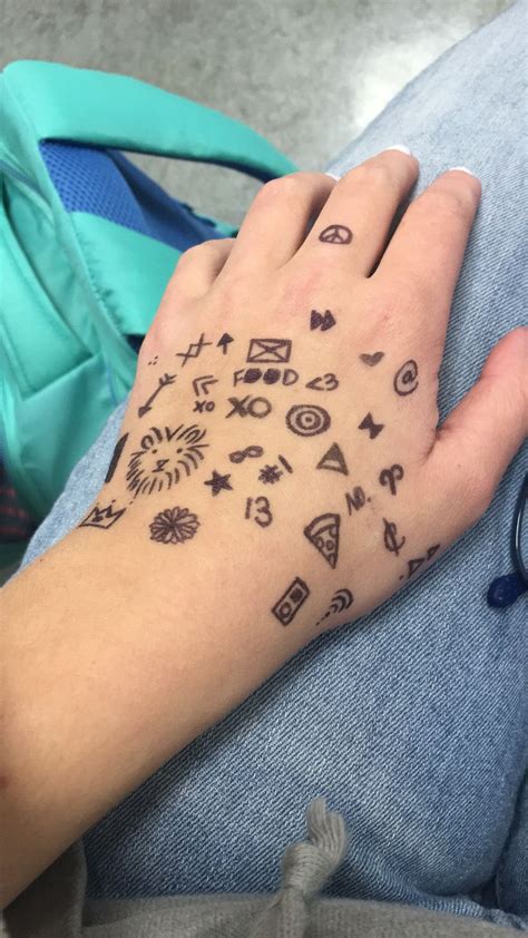 Drawing On My Hand 💕 How To Draw Hands Sharpie Tattoos Hand Doodles