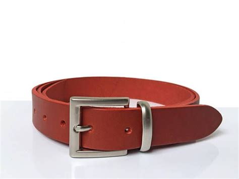 Red Belt 1 14 Handmade In Uk Silver Buckle Red Leather Belts Men