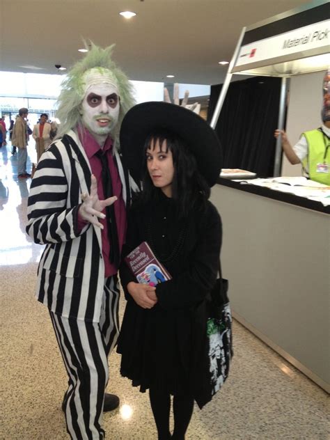a fan favorite beetlejuice and lydia animeexpo costume amazing note handbook for th… mom