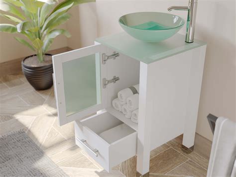 They can be used in bathroom remodel (which is the most commonplace to use vessel sinks), kitchen (2nd sink for hand and. white bathroom vanity set, tempered glass counter top ...